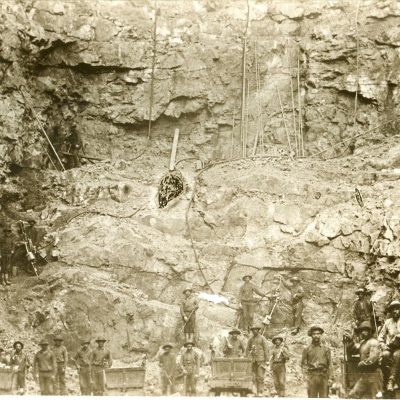 The Breitung mine pits, where the iron ore was retrieved from open pits in the 1880’s.   