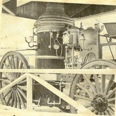 Even the 1891 Ahrens steam-powered, horse-drawn fire engine got dressed up for the Independence Day parade.